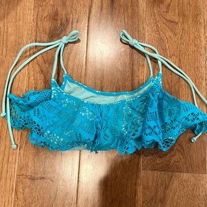 Victorias Secret pink blue bathing suit top XS
